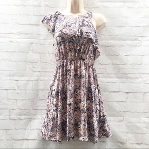 Urban Outfitters KIMCHI BLUE Ruffled Asymm Floral Mini Dress S